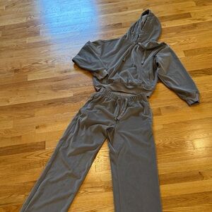 Abercrombie & Fitch YPB Restore Collection Heather tan Hoodie pants set  s xs